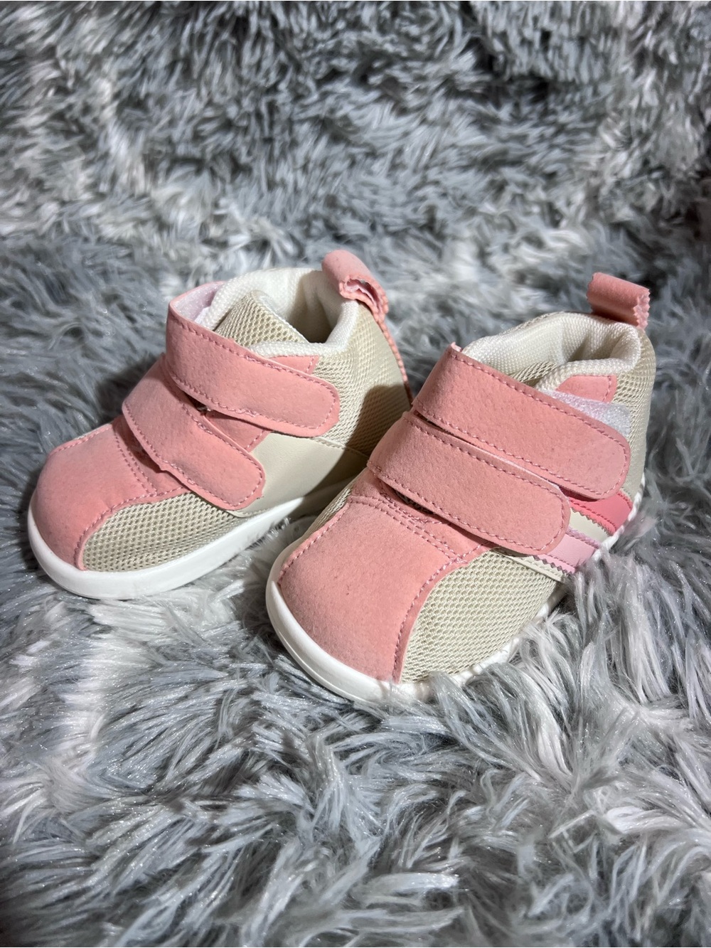 Pink Velcro Athletic Shoes